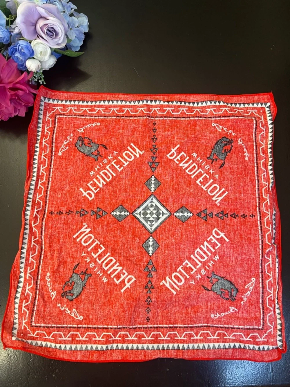 PENDLETON‎ WHISKY Bandanas Scarves PBR Rodeo RED Bucking Bronco